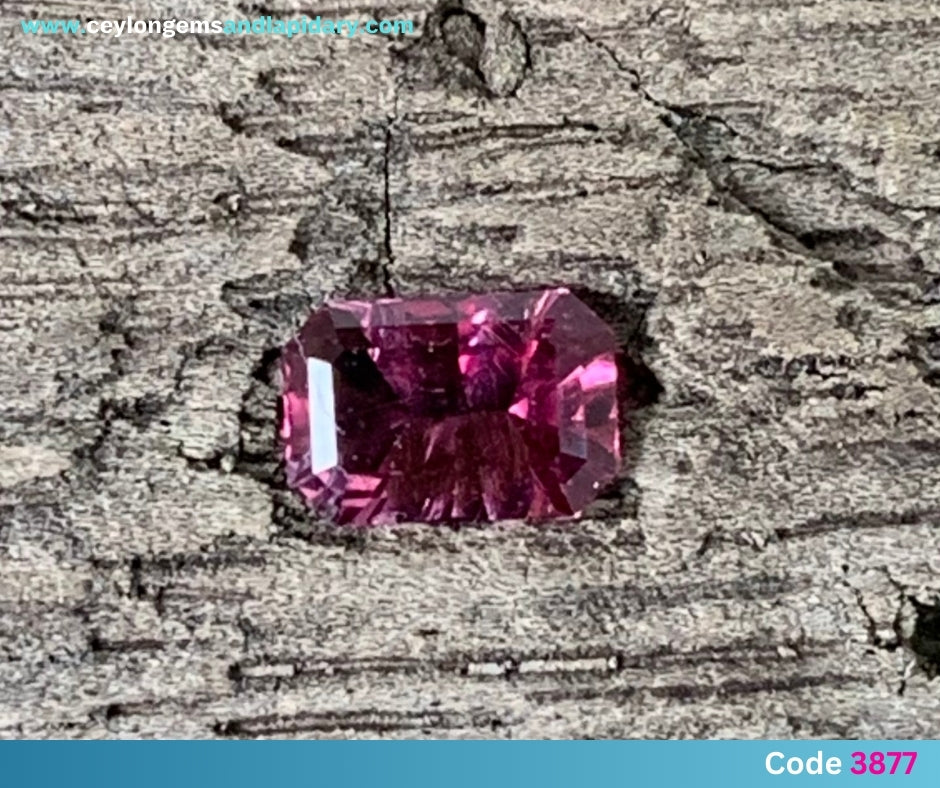 ✨ Red Garnet Concave Fantasy Emerald Cut 0.34 Ct Natural Loose Gemstone 💎