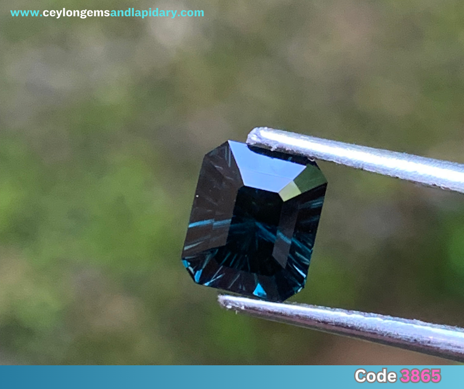 Deep Teal Blue Spinel - Concave Fantasy Emerald Cut, 1.37 Ct 💎