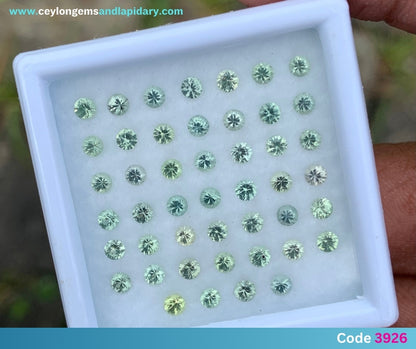 Green Sapphire 2.5 mm Rounds 3.71 Ct Loose Gemstone Parcel of 46 Stones 💎