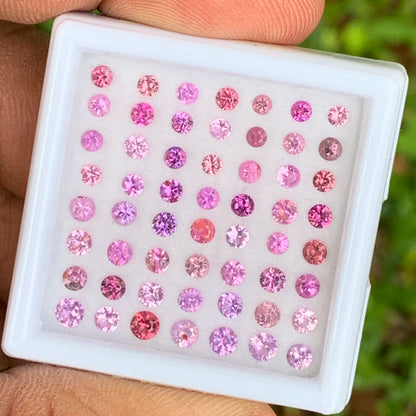 Sapphire Pink and Purple Brilliant Cut Round Natural Unheated 4.50 Ct / 56 Loose Gemstone Parcel from Sri Lanka