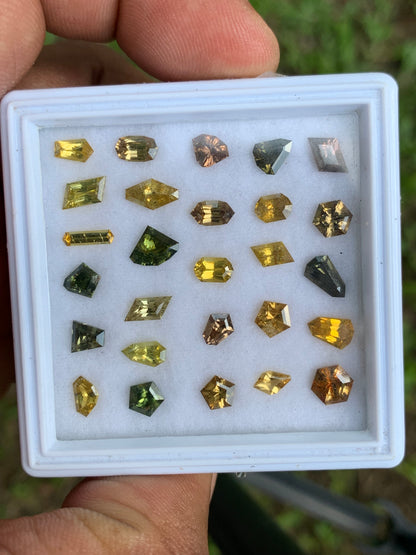 Zircon Geometric Shape Loose Gemstones Wholesale Parcel of Multicolor Natural Gems 14.6 Ct / 27 Stones