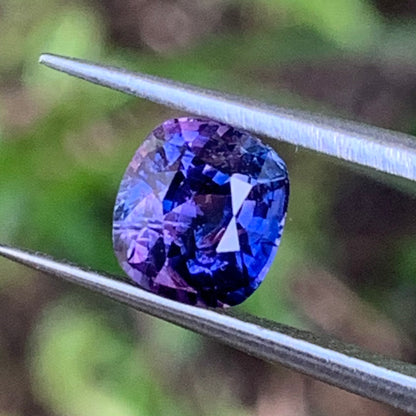 Purple Bicolor Sapphire Rectangular Cushion Heated Only 1.64 Ct Natural Loose Gemstone For Jewelry Making 💎✨