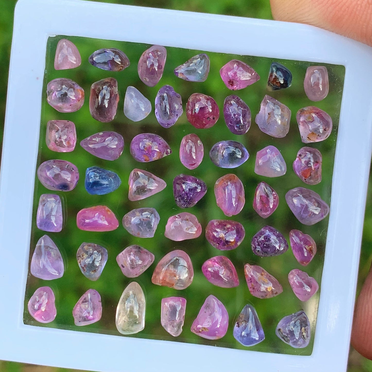 Natural Unheated Sapphire Multicolor Cabochons Free form / Free shapes 23.75 Ct / 50 Loose Gemstone Parcel from Sri Lanka