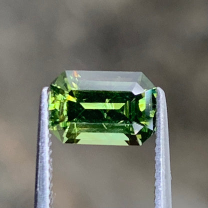 Green Sapphire Emerald Cut Octagon 1.59 Ct Heated Only Natural Loose Gemstone For Jewelry Making