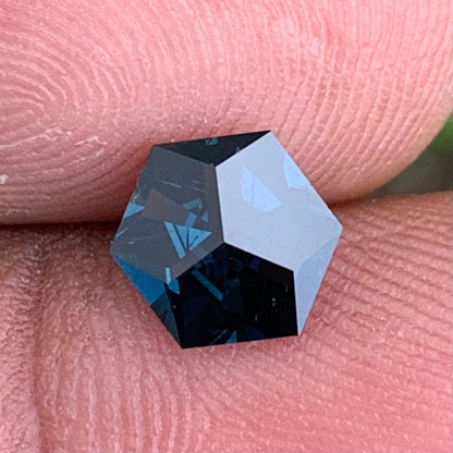 Deep Teal Spinel Hexagon 1.2 Ct Creative Fancy Cut Loose Gemstone