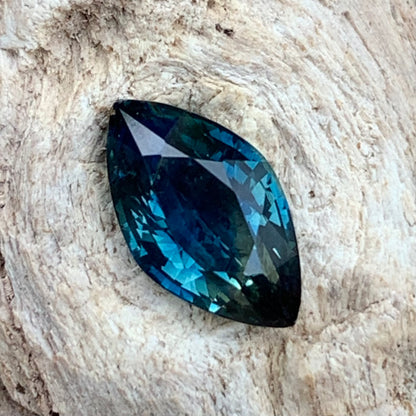 Bicolor Sapphire Teal Blue &amp; Yellow Certified Marquise Heated Only 2.17 Ct Natural Loose Gemstone for Jewelry Making