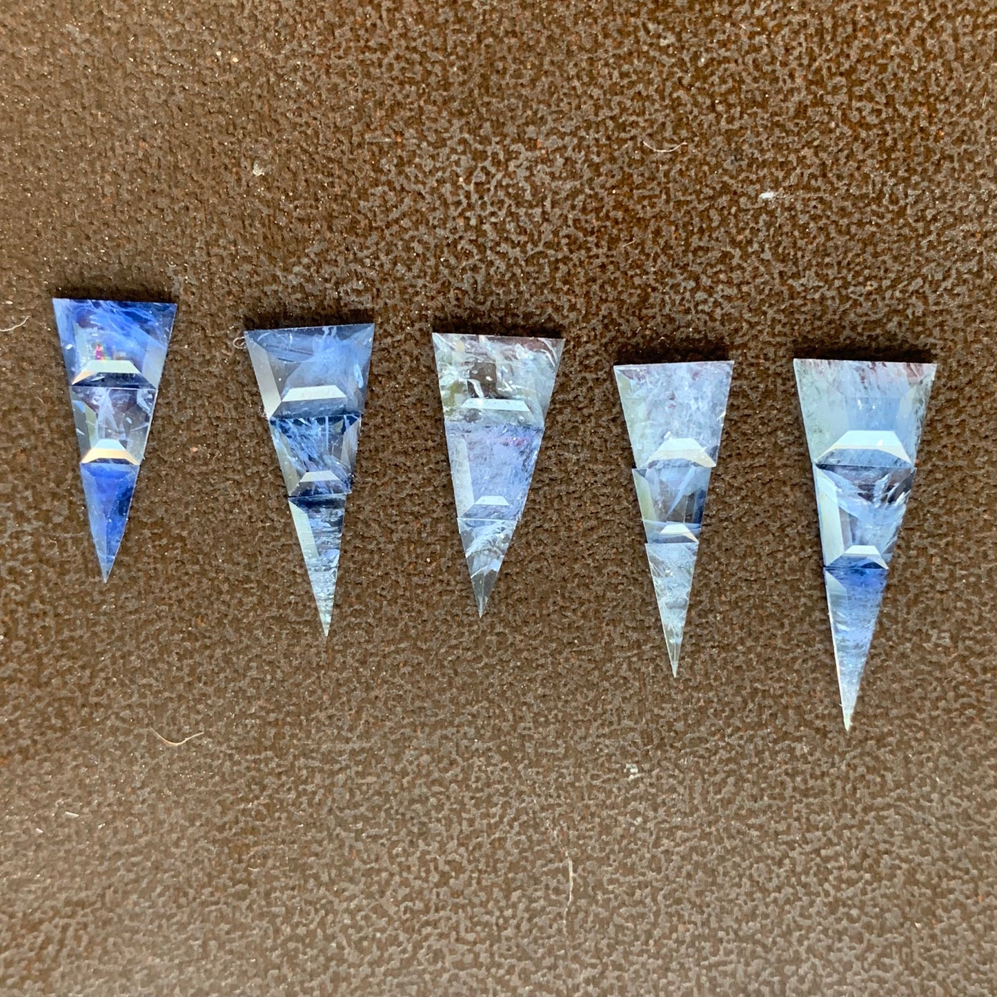 Blue Sapphire Rose Cut Tapered Blades 5.70 Ct / 5 Suits Natural Heated Only Loose Gemstones from Sri Lank