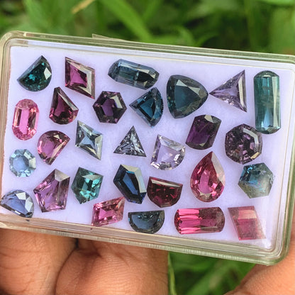 Multicolor Spinel Geometric Shape Natural Loose Gemstone Parcel 32.40 Ct / 28 Gemstones From Sri Lanka