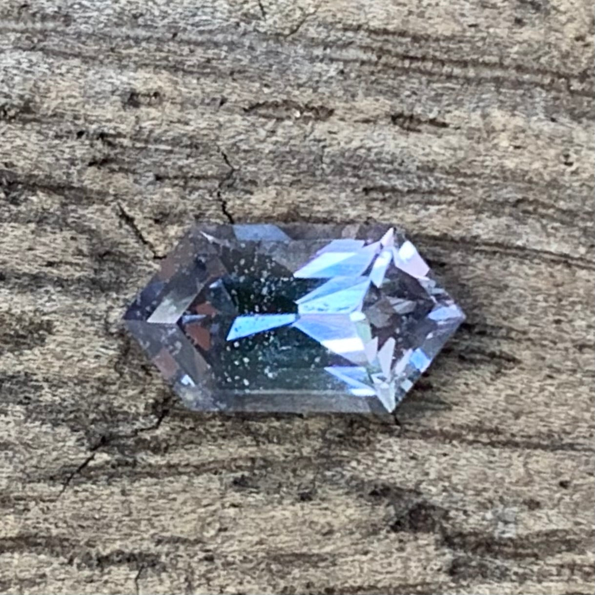 Purple Spinel 0.57 Ct Elongated Hexagon Loose Gemstone For Contemporary Jewelry