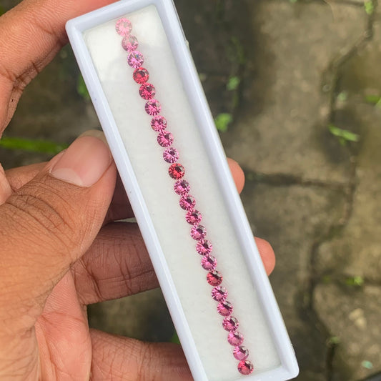 Football Cut Pinkish Red Garnet 5.76 Ct / 23 Stones Loose Gemstone Parcel For Jewelry Making 💎✨