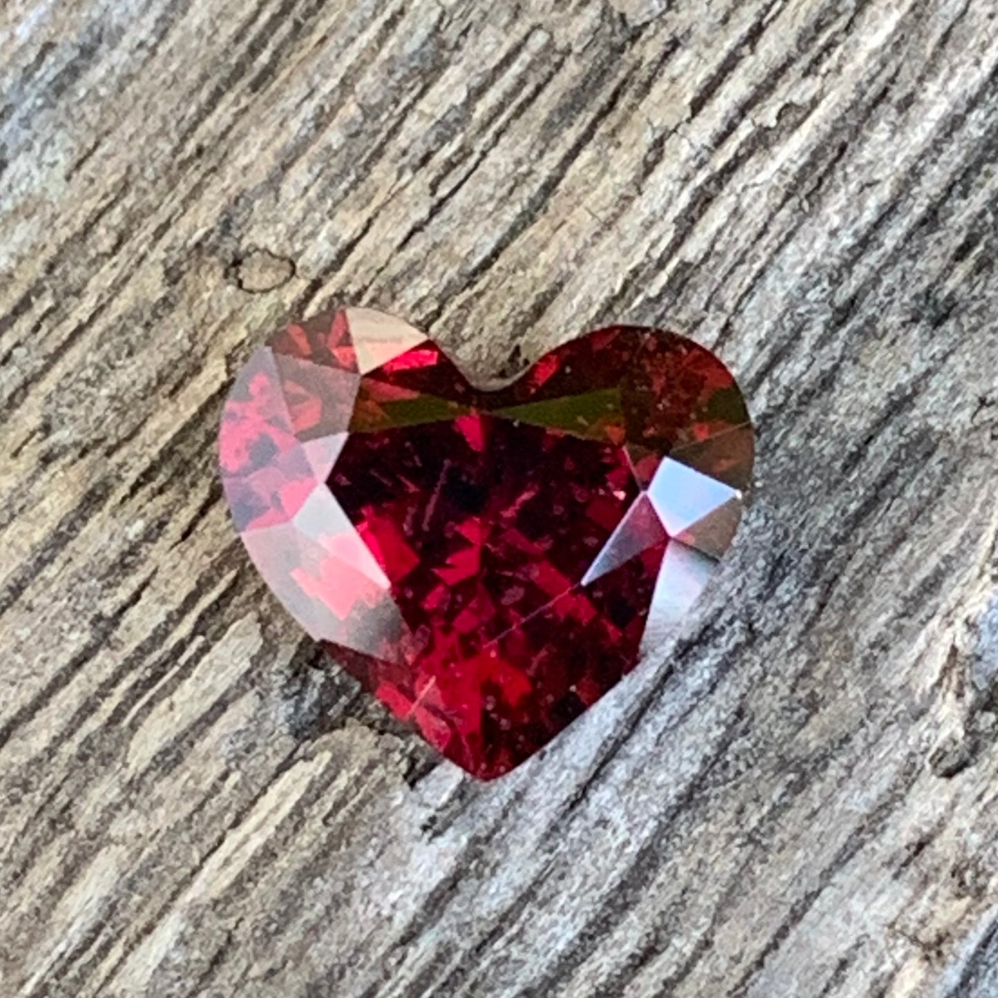 Red garnet Heart 2.60 Ct Creative Cut Loose Gemstone