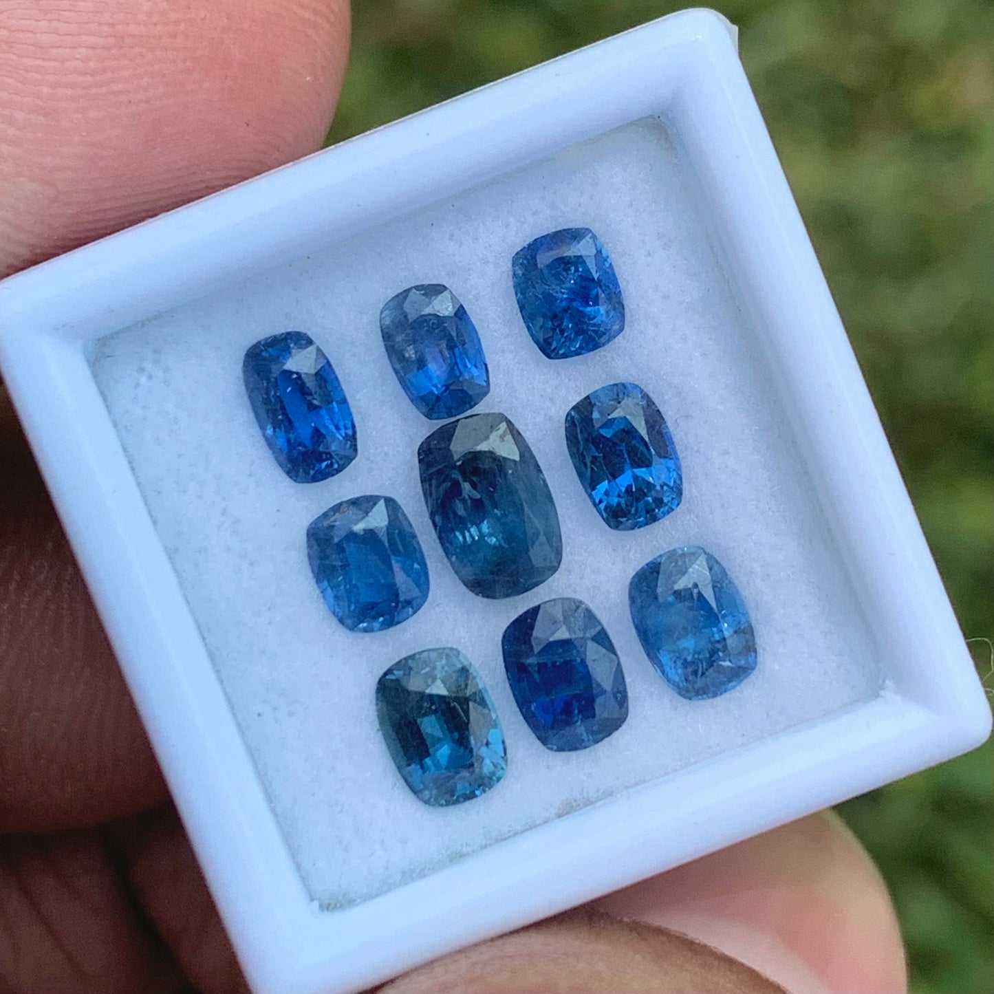 Blue Sapphire Rectangular Cushion Natural Heated 4.67 Ct Loose Gemstone Parcel 9 Stones