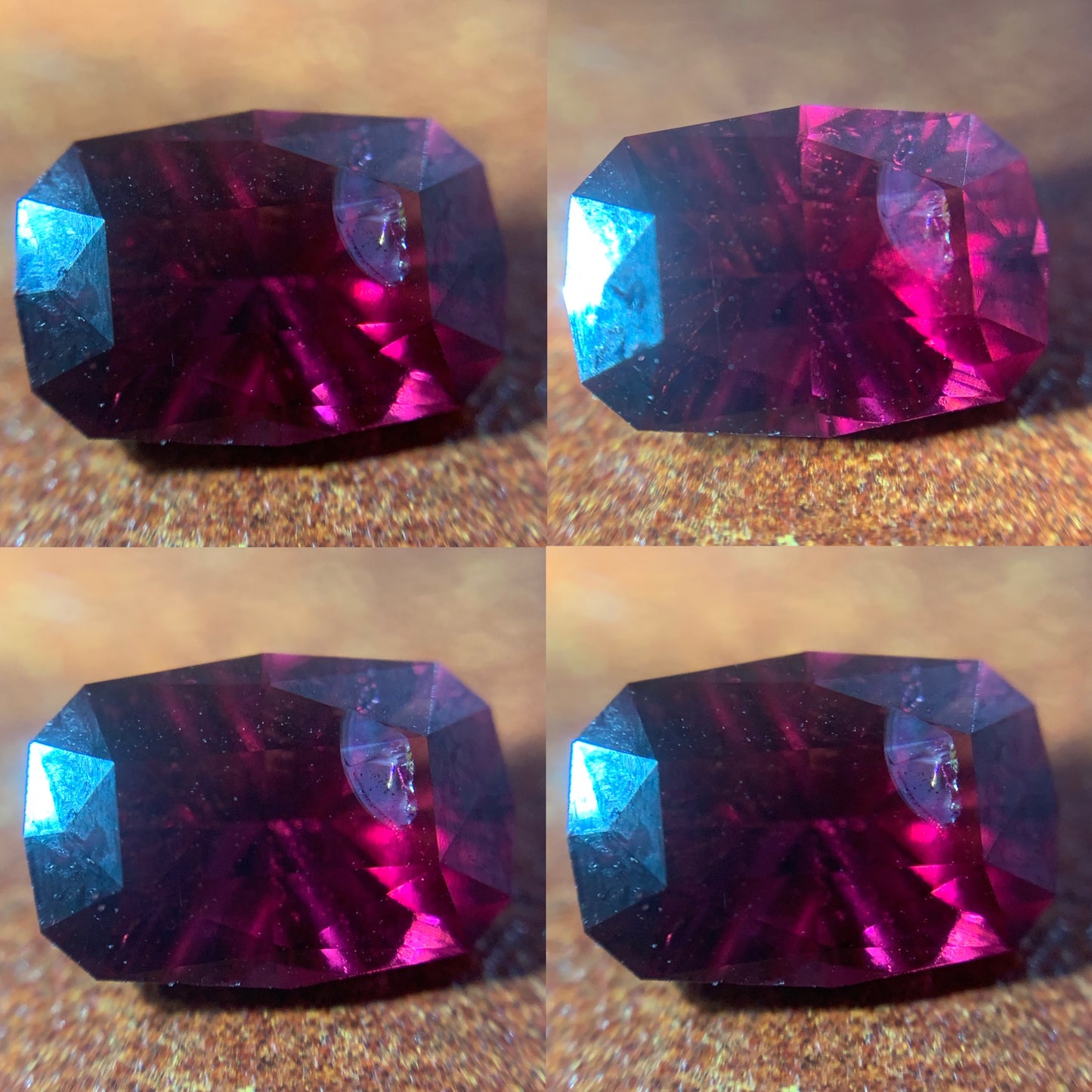 Red Garnet Fantasy / Concave Cut Modified Rectangular 1.53 Ct Natural Loose Gemstone For Jewelry Making