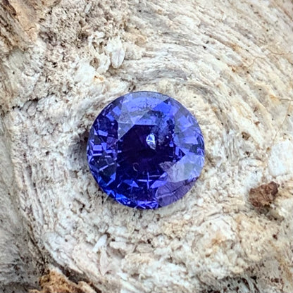 Purplish Blue Bicolor Sapphire 6 mm Round 1.15 Ct Heated Only Natural Loose Gemstone For Jewelry Making