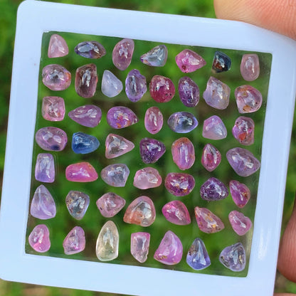 Natural Unheated Sapphire Multicolor Cabochons Free form / Free shapes 23.75 Ct / 50 Loose Gemstone Parcel from Sri Lanka