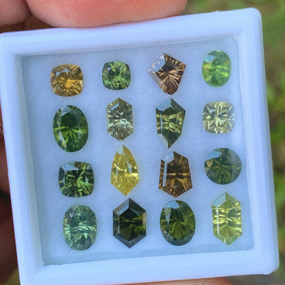 Zircon Concave Fantasy Cut Different Geometric Shape 12.45 Ct / 16 Stones Parcel of Natural Loose Gemstones From Sri Lanka