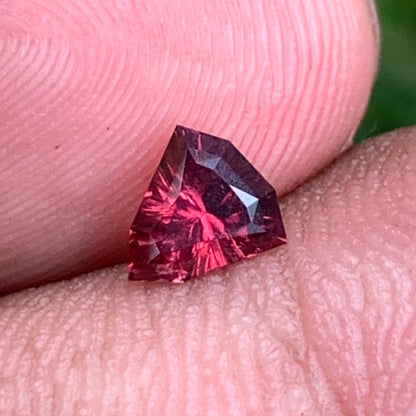 Red Garnet Fantasy / Concave Cut Fancy Shield 0.47 Ct Natural Loose Gemstone For Jewelry Making 💎✨