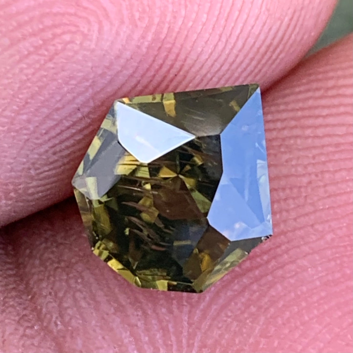 Deep Greenish Zircon Geometric Cut 2.75 Ct Natural Loose Gemstone from Sri Lanka
