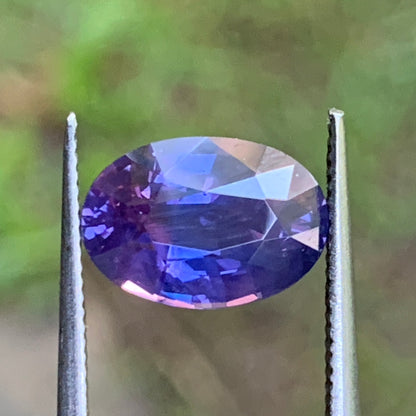 Violetish Blue Bicolor Sapphire Oval Heated Only 2.89 Ct Natural Loose Gemstone for Jewelry Making