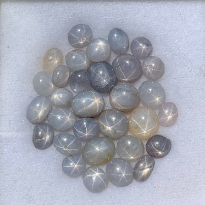 Star Sapphire Roundish And Ovalish Cabochons 20.45 Ct / 31 Stones Natural Wholesale Loose Gemstone Parcel from Sri Lanka