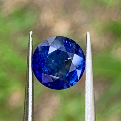 Blue Sapphire 7.3 mm Round 1.93 Ct Natural Loose Gemstone For Jewelry Making