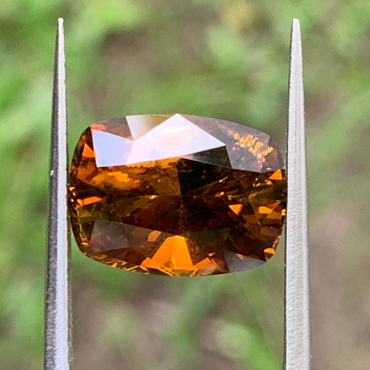 Brownish Orange Yellow Tourmaline Rectangular Cushion Natural Certified 6.37 Ct Loose Gemstone