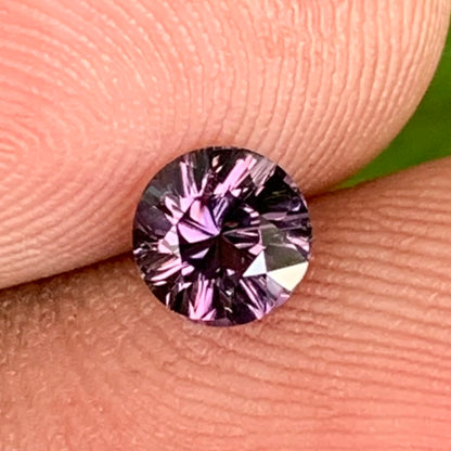 Purple Spinel Concave Cut Round 0.65 Ct Natural Loose Gemstone from Sri Lanka