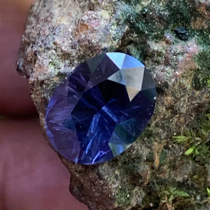 Deep Purple With A Velvet Touch Spinel Concave Cut / Fantasy Cut Oval 3.13 Ct Natural Loose Gemstone From Sri Lanka