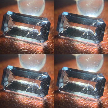 Teal Blue Spinel Emerald Cut Octagon 8.4 mm / 0.97 Ct Natural Loose Gemstone For Jewelry Making