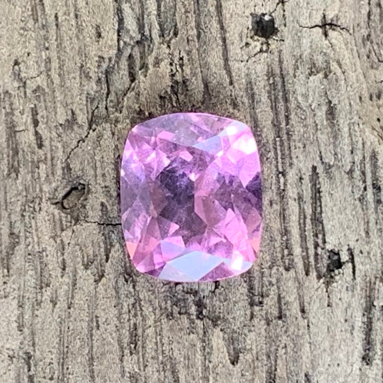 Purplish Pink Spinel Rectangular Cushion 1.25 Ct Certified Loose Gemstone For Jewelry Making