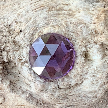 Rose Cut Purple Sapphire 0.72 Ct Modified Round Heated Only Natural Loose Gemstone from Sri Lanka