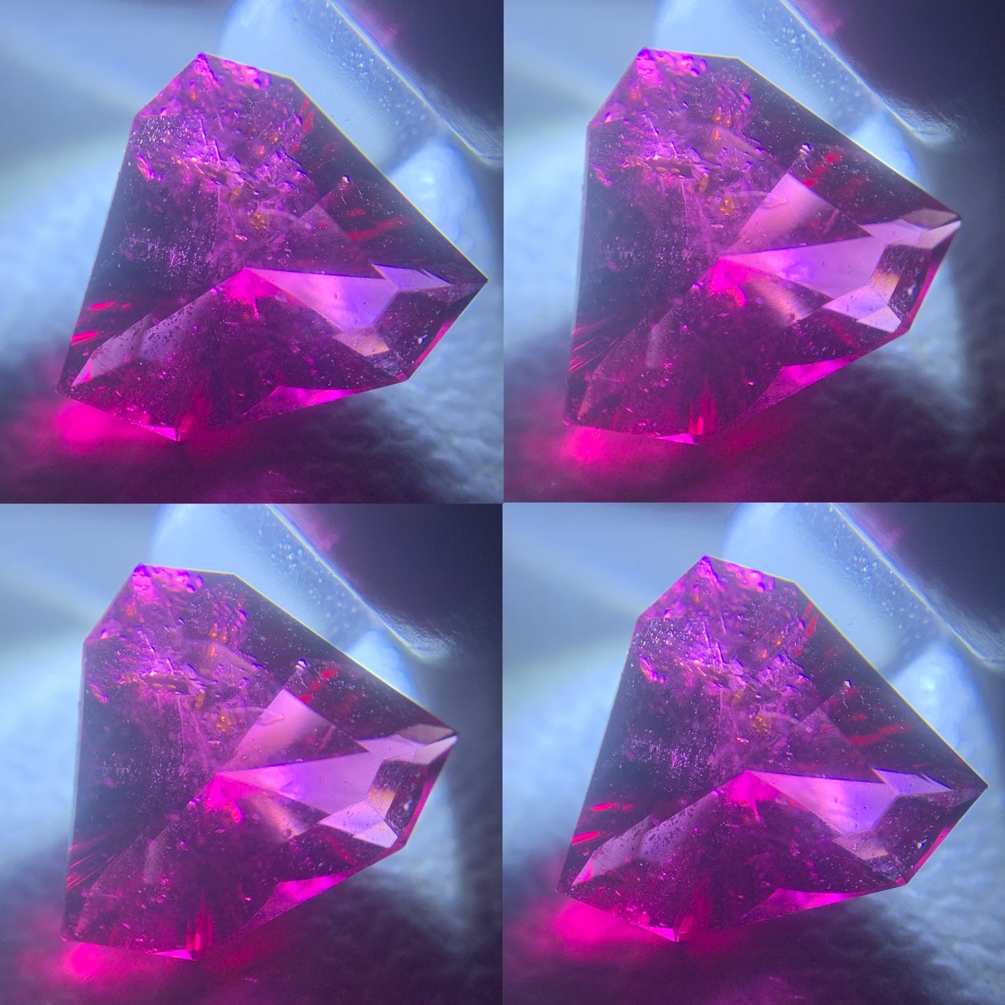 Red Garnet Fantasy / Concave Cut Fancy Shield 1.40 Ct Natural Loose Gemstone For Jewelry Making