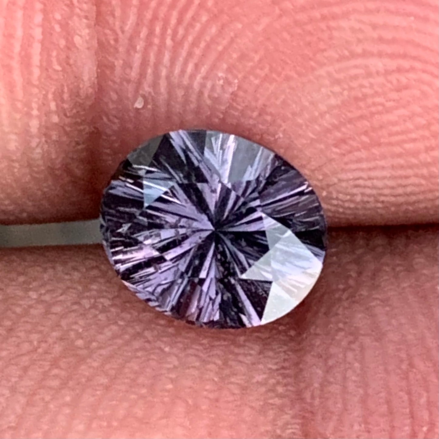 Grayish Purple Spinel Concave Cut Oval 1.6 Ct Loose Gem Stone From Sri Lanka