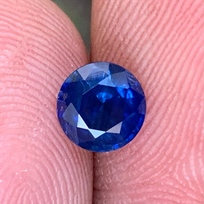 Blue Sapphire 5.9 mm Round Heated Only 1 Ct Natural Loose Gemstone