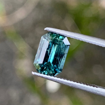 Green Sapphire Emerald Cut Octagon 1.40 Ct Heated Only Natural Loose Gemstone For Jewelry Making