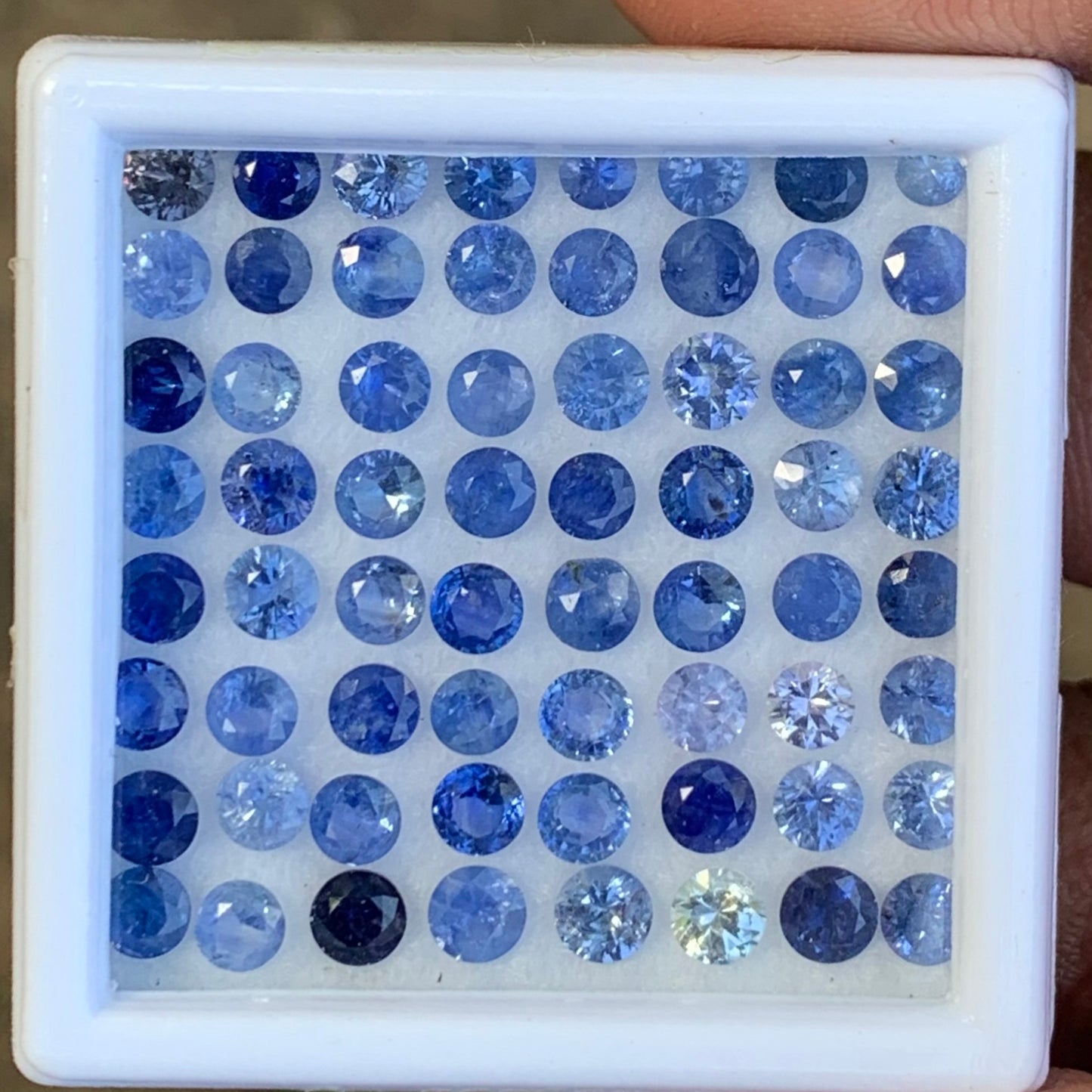 Blue Sapphire 3.3 - 3.7 mm Rounds 12.69 Ct / 64 Natural Loose Gemstone Parcel from Sri Lanka