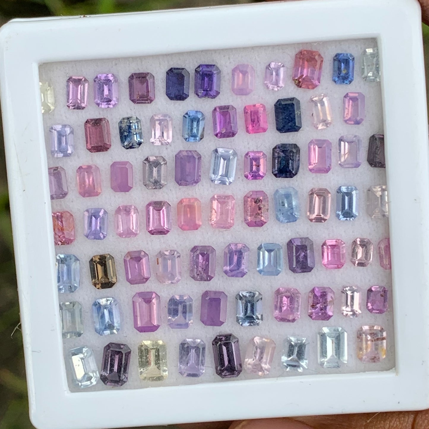 Unheated Sapphire Emerald Cut Loose Gem Parcel of 17.68 Ct / 73 Multicolor Natural Gemstones For Fine Jewelry