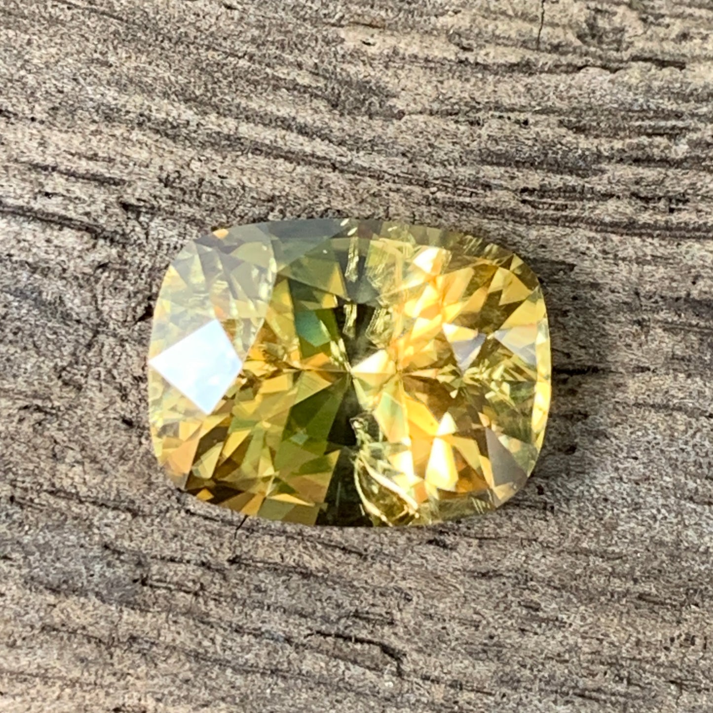 Brownish Yellow Zircon Rectangular Cushion Natural Certified 5.72 Ct Loose Gemstone