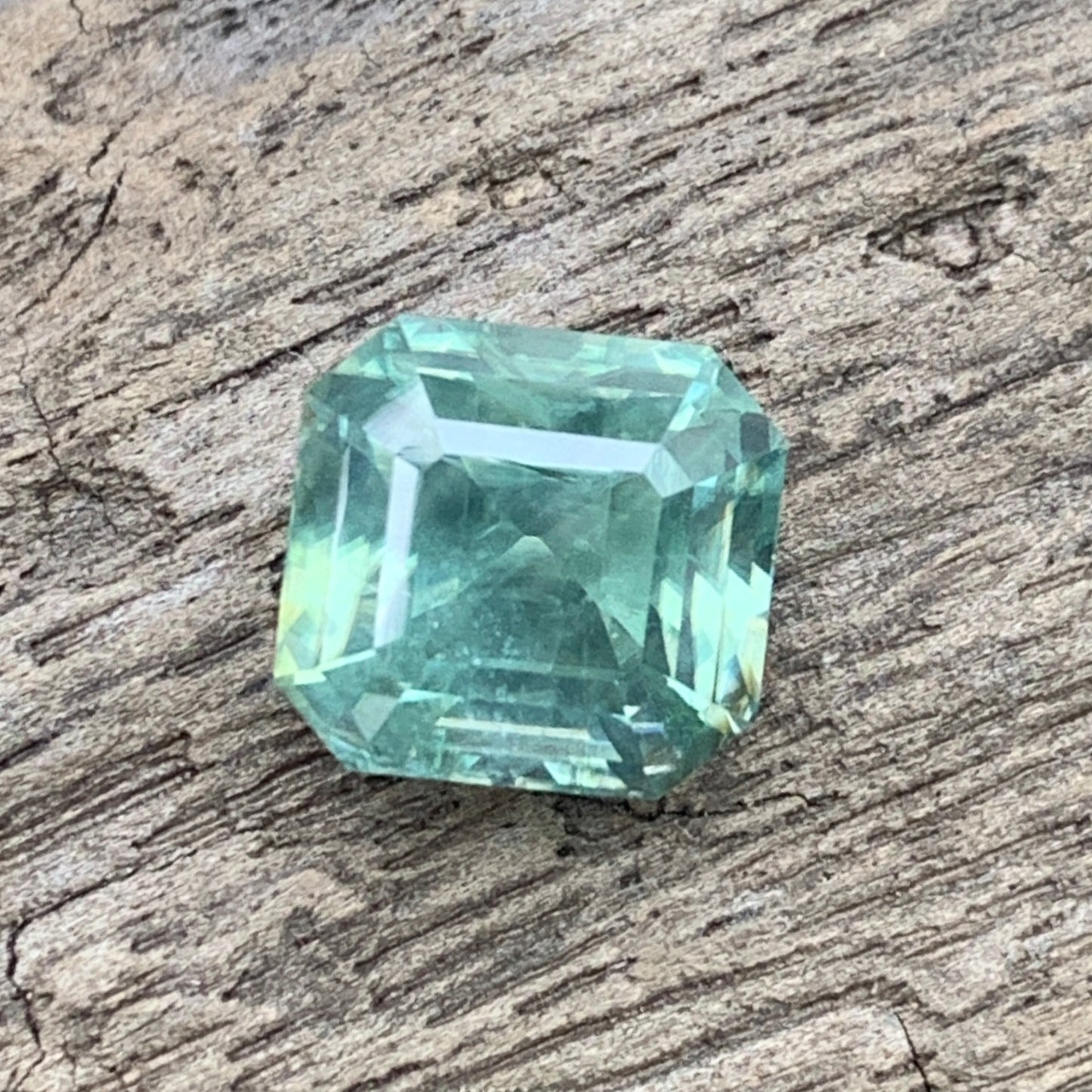 Mint Green Zircon Emerald Cut Octagon 6.20 Ct Loose Gemstone For Contemporary Jewelry