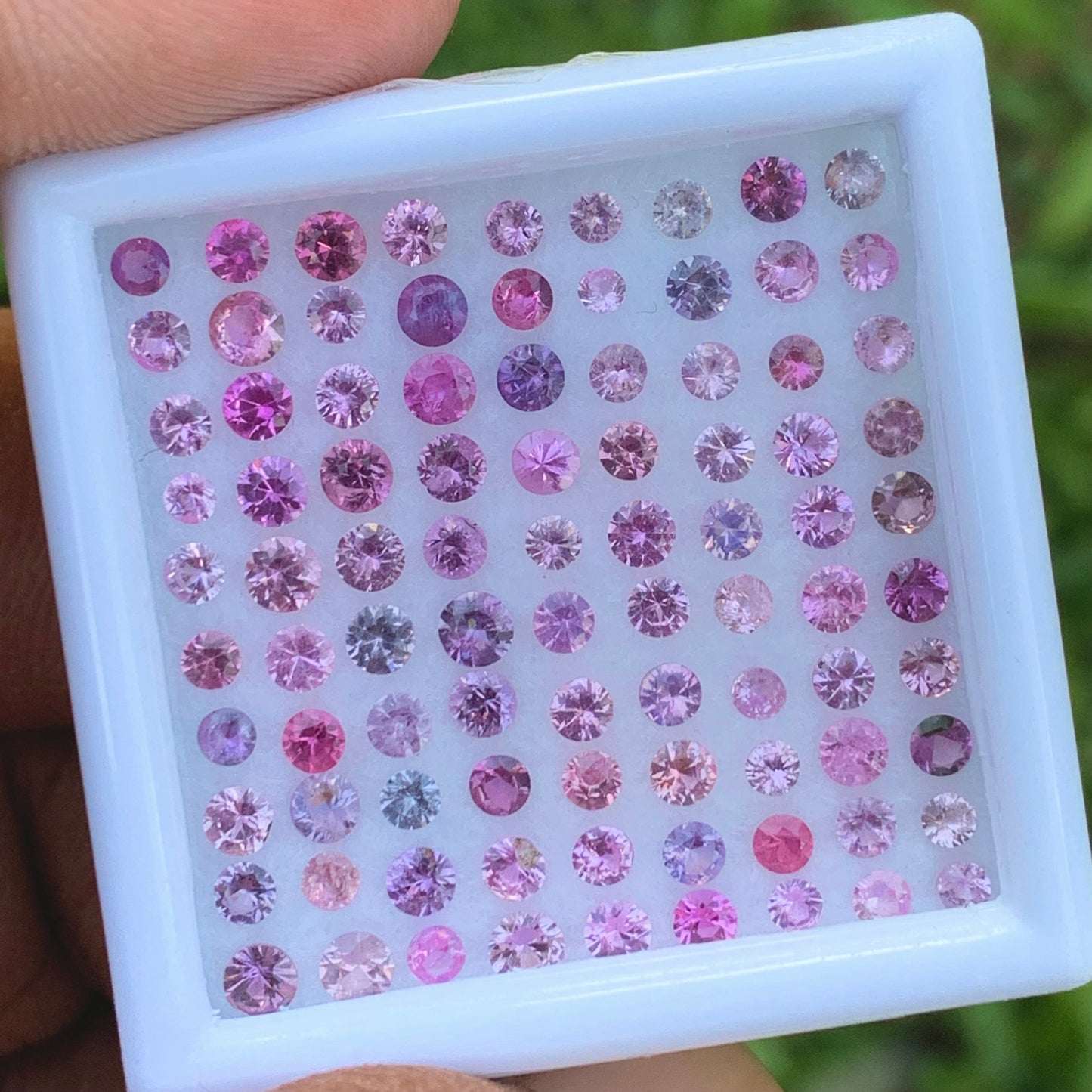 Unheated Pink &  Purple 2.1 - 3 mm Sapphire Rounds 5.90 Ct Loose Gemstone Parcel of 90 Stones