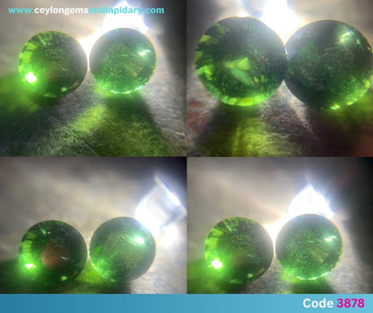 ✨ Green Zircon Round Pair 7.7 mm / 5 Ct Natural Loose Gemstones For Earrings 💎