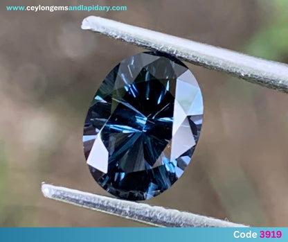 ✨ Teal Blue Spinel Concave Cut / Fantasy Cut Oval 1.23 Ct Natural Loose Gemstone 💎