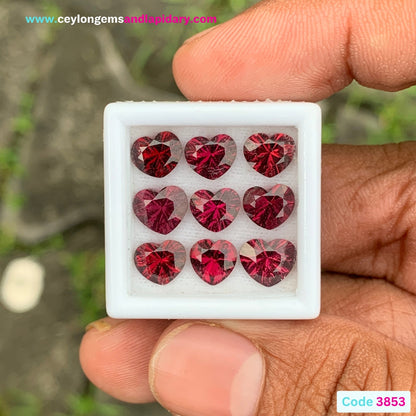 Garnet Hearts 9.69 Ct / 9 Stones Parcel of Natural Loose Gemstones From Sri Lanka 💎✨