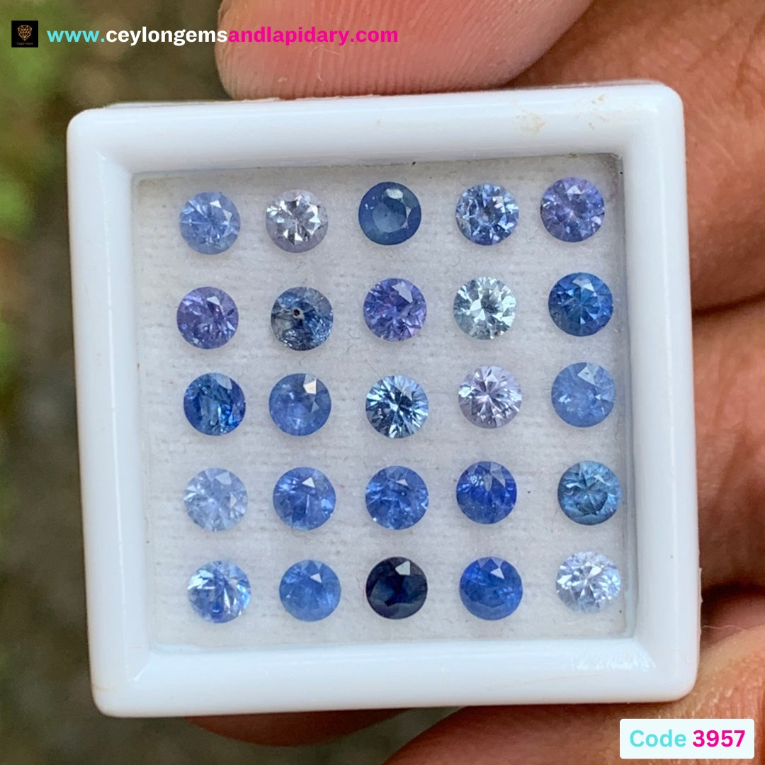 Blue Sapphire 2.8 mm Rounds 2.82 Ct Loose Gemstone Parcel of 25 Stones 💎✨