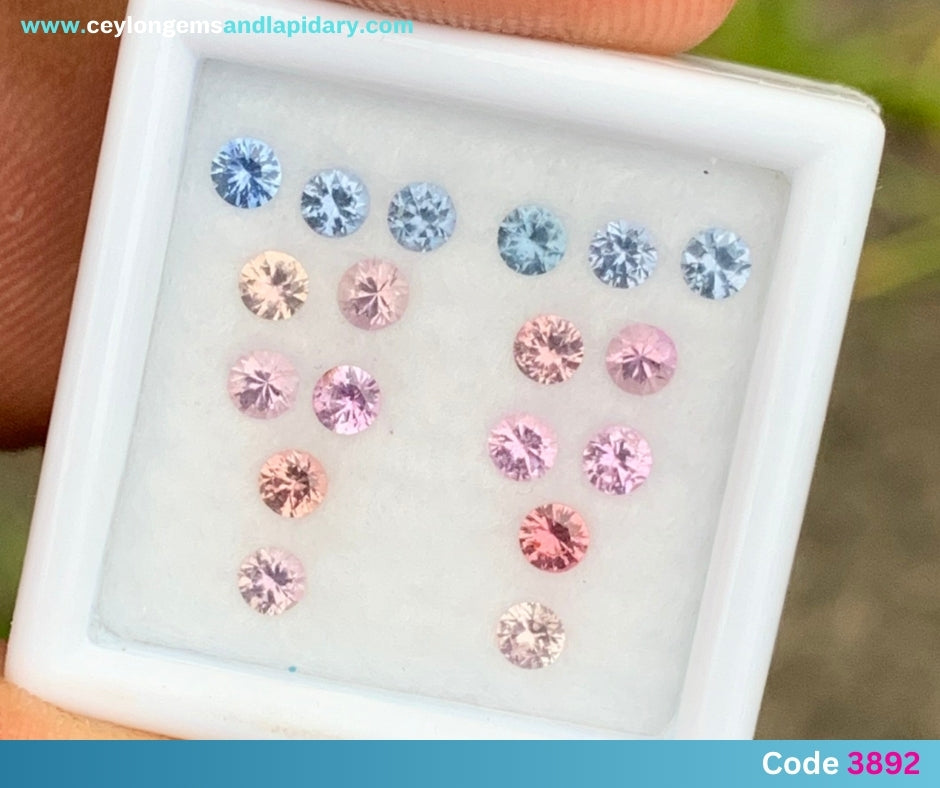 ✨ Unheated Sapphire Multicolor Round Suits For Earrings 1.5 Ct / 18 Stone Sets 💎