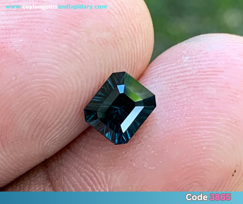 Deep Teal Blue Spinel - Concave Fantasy Emerald Cut, 1.37 Ct 💎