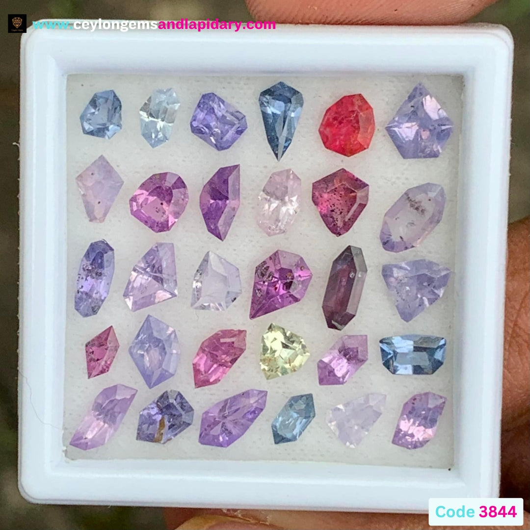 Unheated Sapphire Fancy Geometric Shape Natural Multicolor Loose Gemstone Parcel 10 Ct / 30 Gemstones From Sri Lanka 💎✨