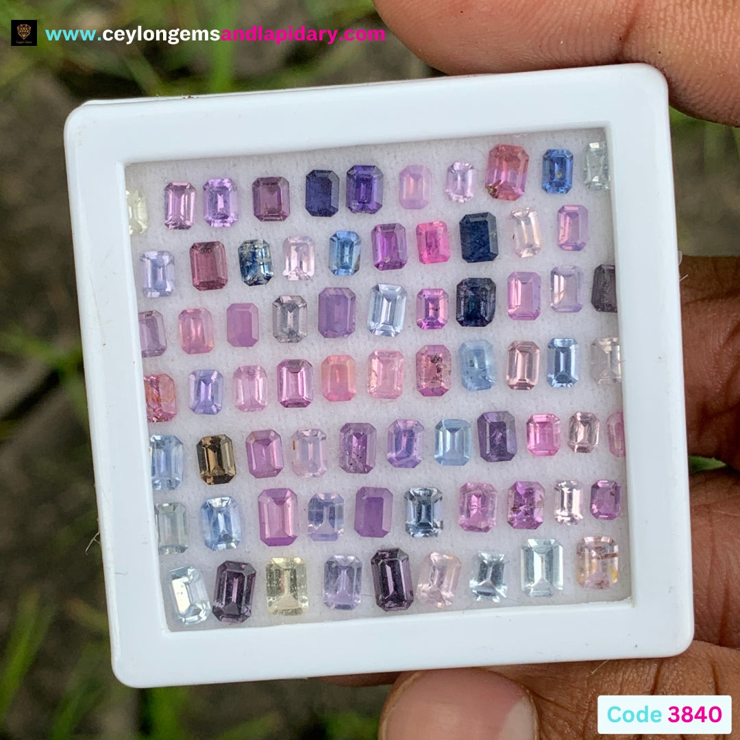 Unheated Sapphire Emerald Cut Parcel 17.68 Ct / 73 Multicolor Stones 💎✨