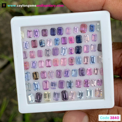 Unheated Sapphire Emerald Cut Parcel 17.68 Ct / 73 Multicolor Stones 💎✨