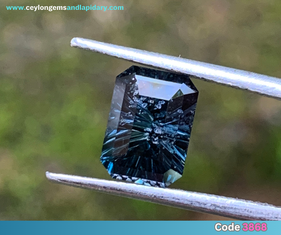 Teal Blue Spinel - Concave Fantasy Emerald Cut, 2.44 Ct 💎